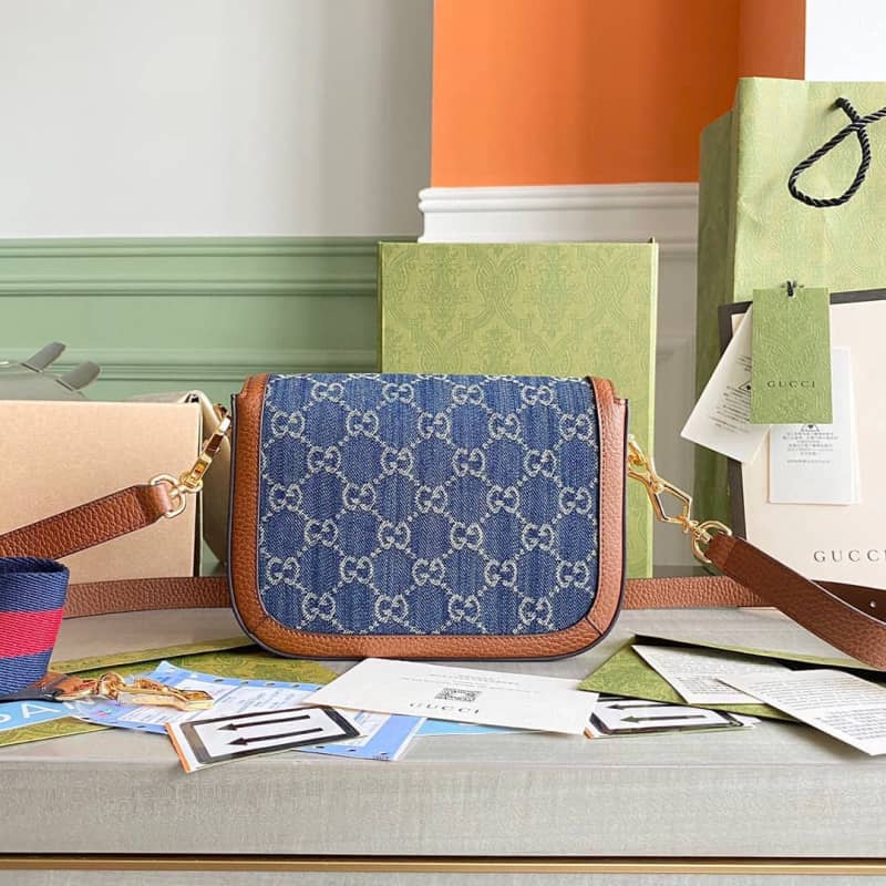 Gvc*1 Horsebit 1955 Mini Bag Replica Blue 658574