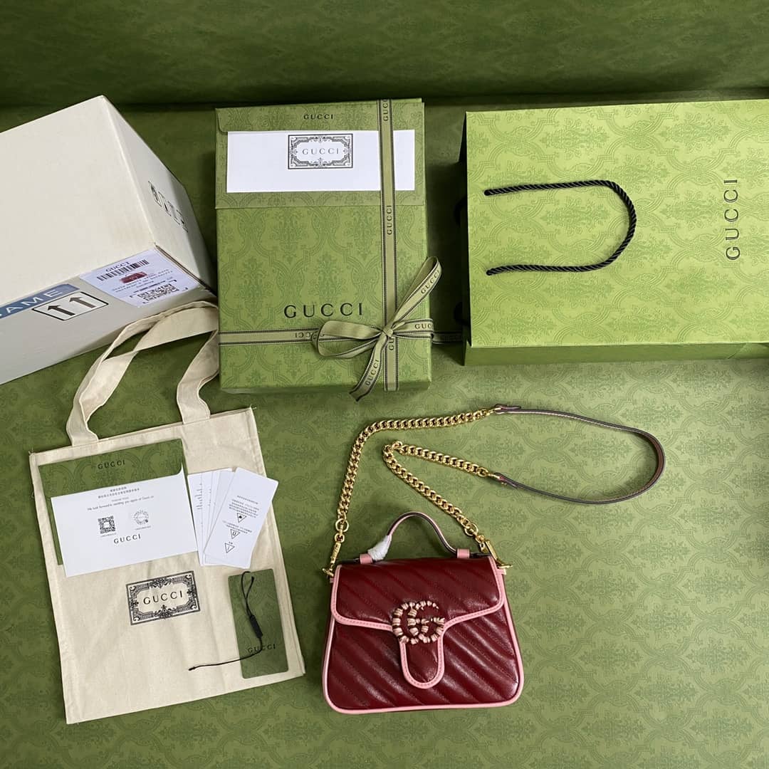 Gvc*1 Marmont GG Mini Top Handle Bag Replica 583571