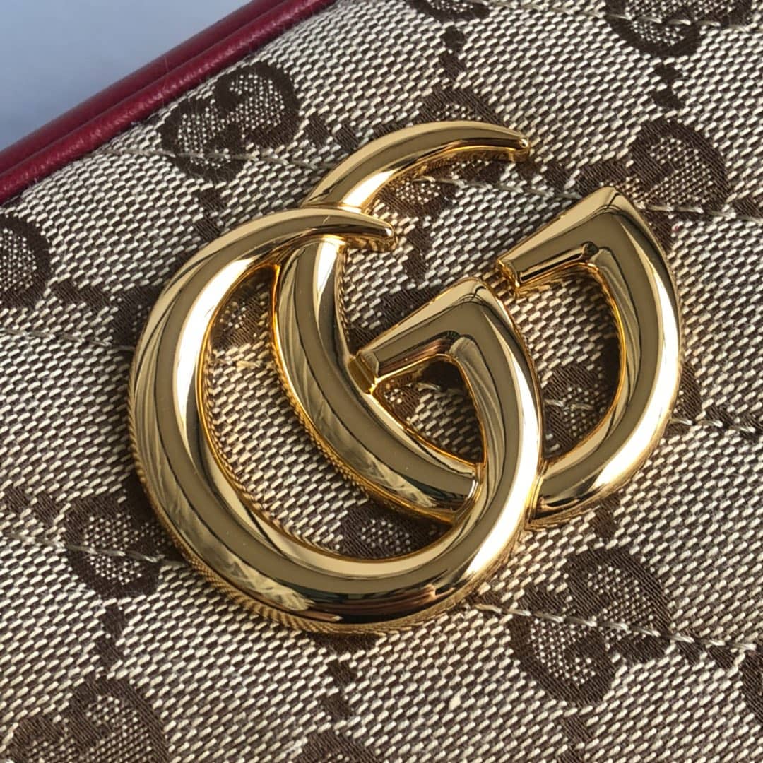 Gvc*1 Handbag Dupes GG Marmont Small Shoulder Handbag Camera Bag Replica Brown 447632