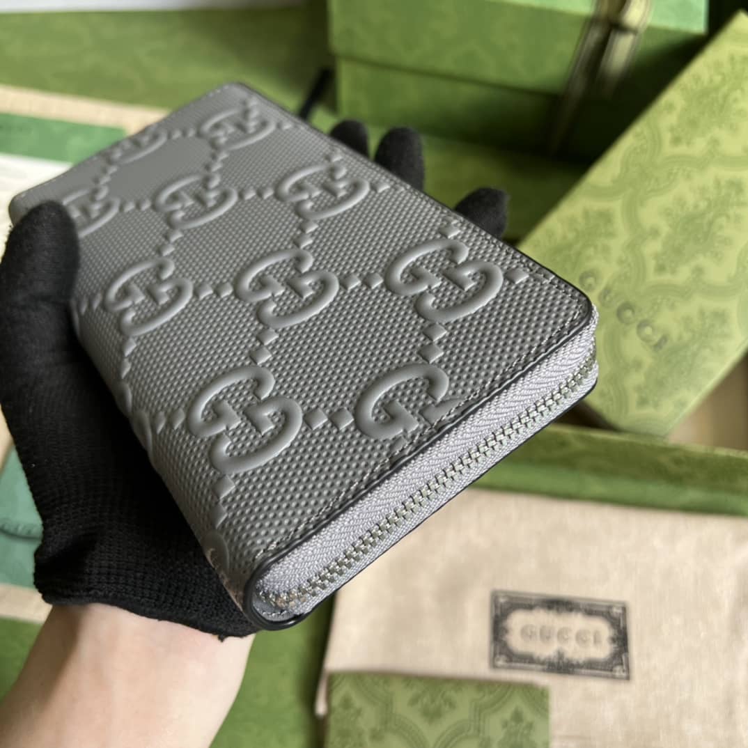 Gvc*1 Mens GG Embossed Zip Replica Wallet 625558