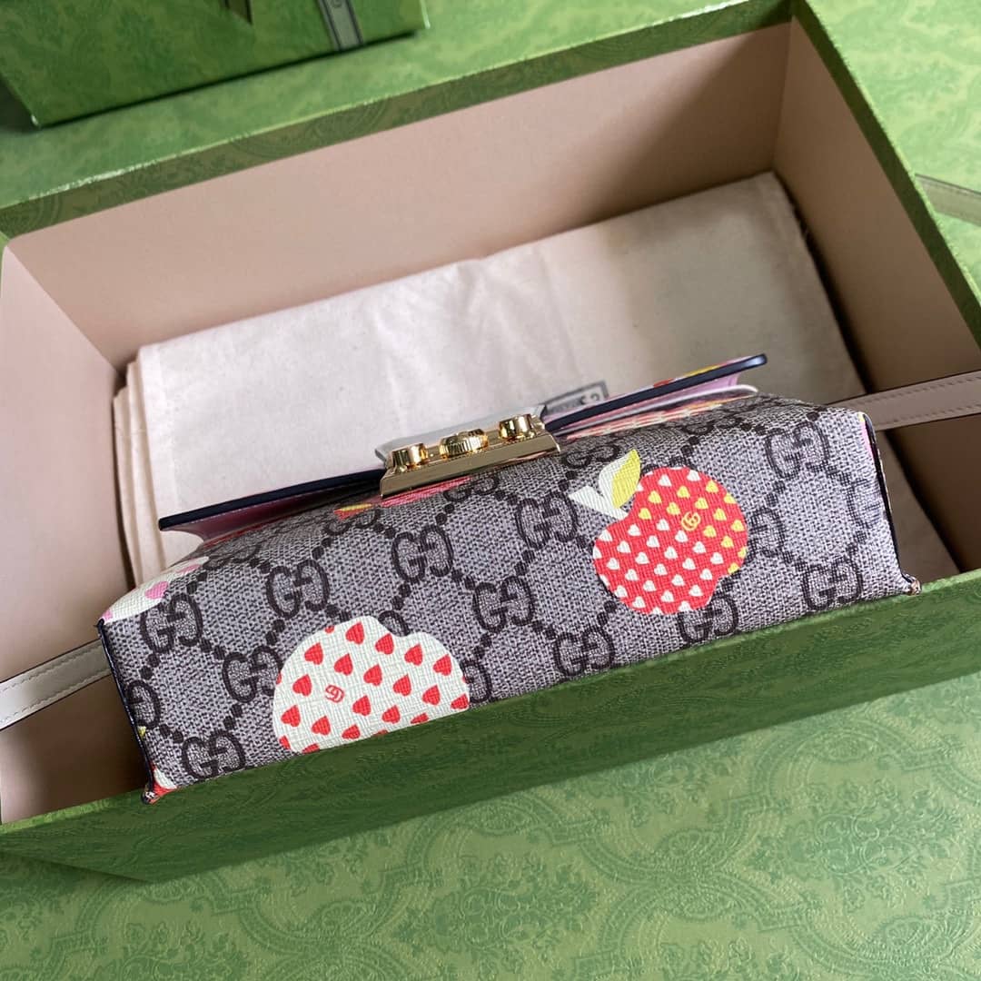 Gvc*1 GG Svp*me Canvas Padlock Mini Shoulder Bag Replica Pink 652683