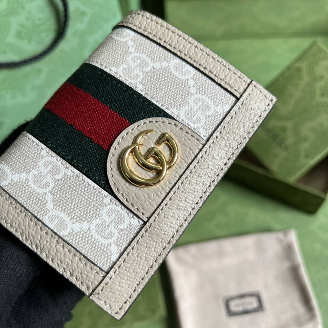 Gvc*1 Ophidia GG Flora Card Case Wallet White 523155 Replica