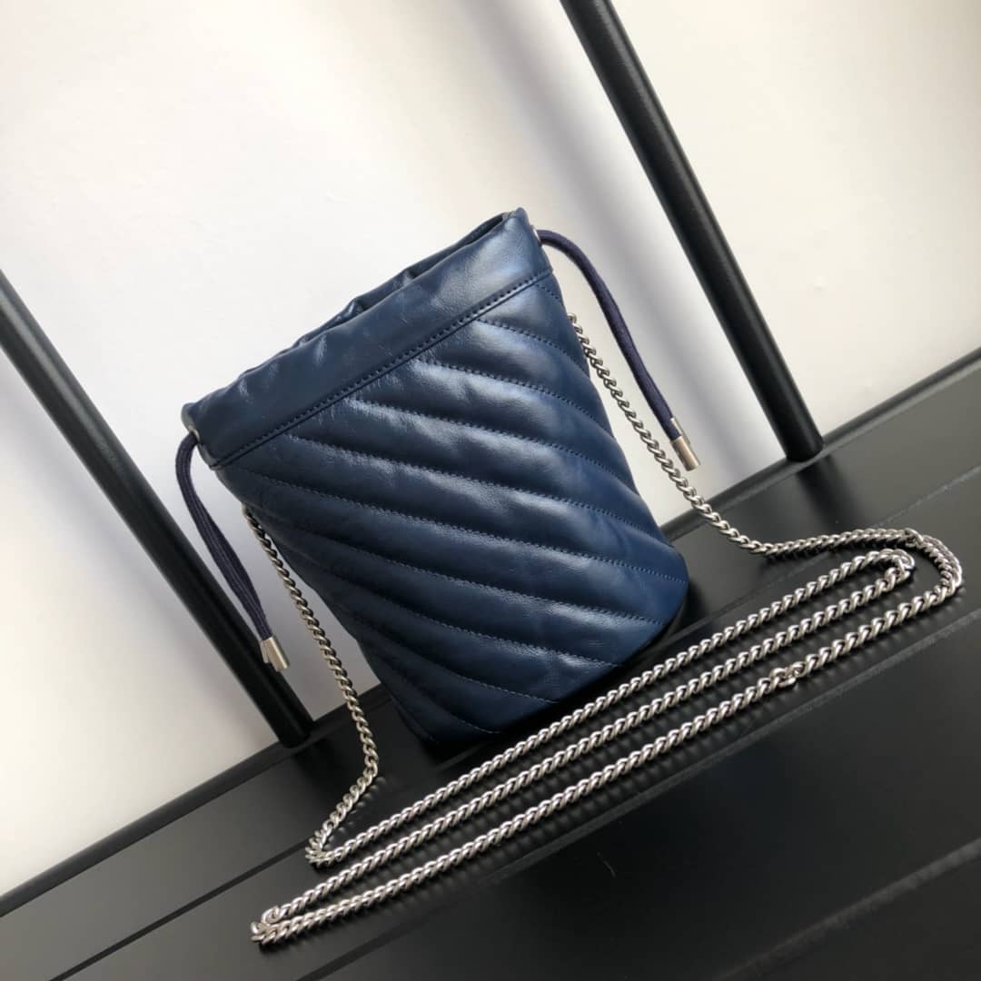 Gvc*1 GG Marmont Mini Bucket Crossbody Bag Replica Blue 575163