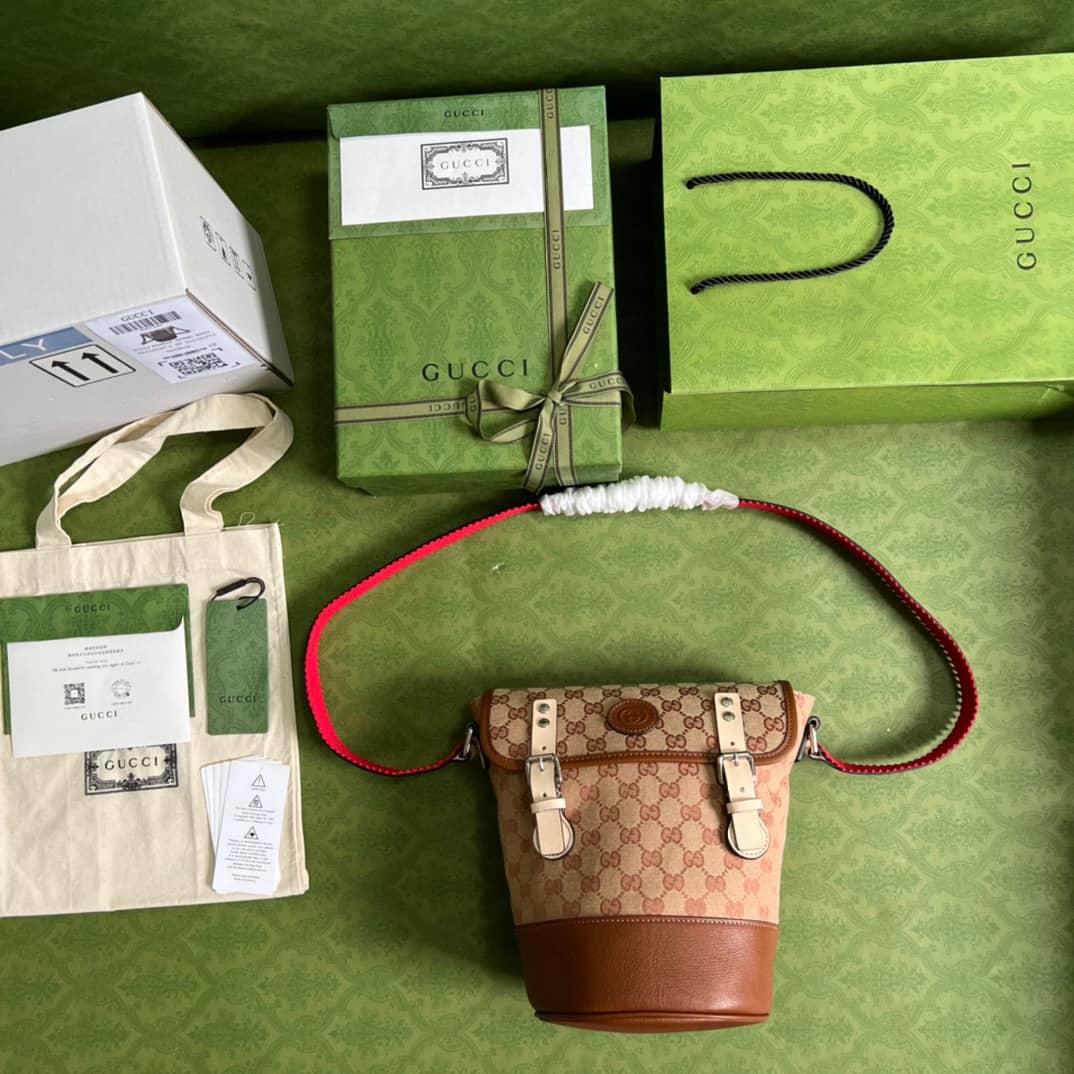 Gvc*1 GG Svp*me Canvas Bucket Bag Replica 630819