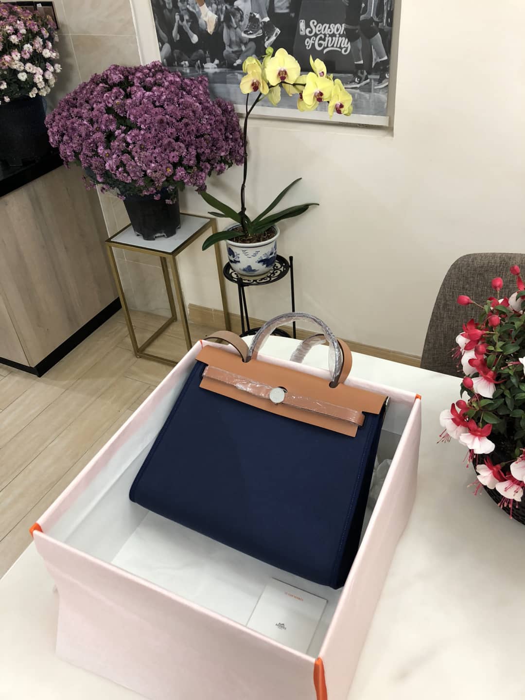 H**me5 Bag Replica 31 Canvas Leather HerBag