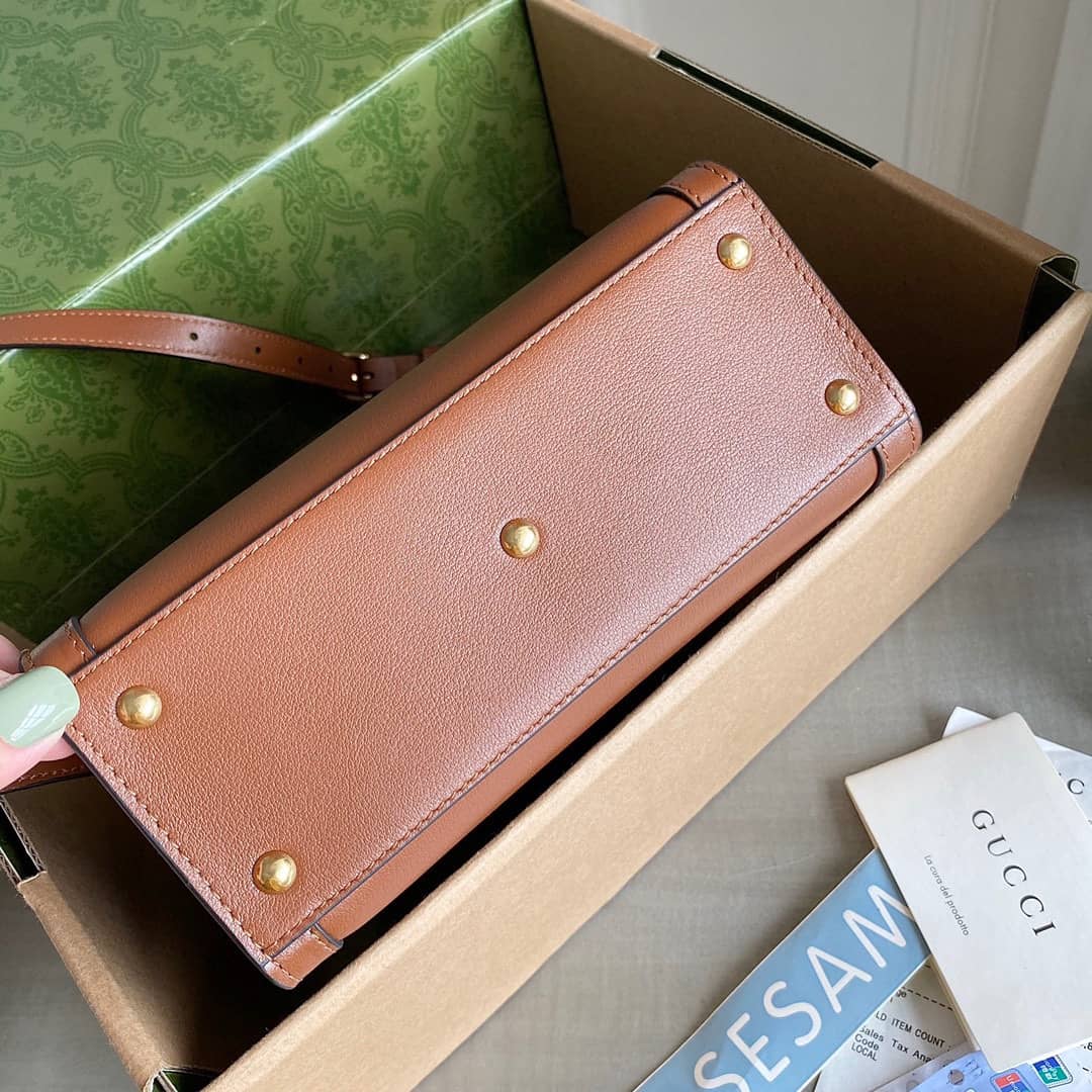 Gvc*1 Diana Mini Bamboo Tote Bag Replica Brown 655661