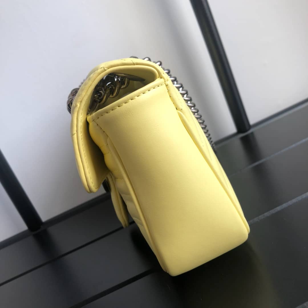 Gvc*1 GG Marmont Mini Matelasse Shoulder Bag Replica Yellow 446744