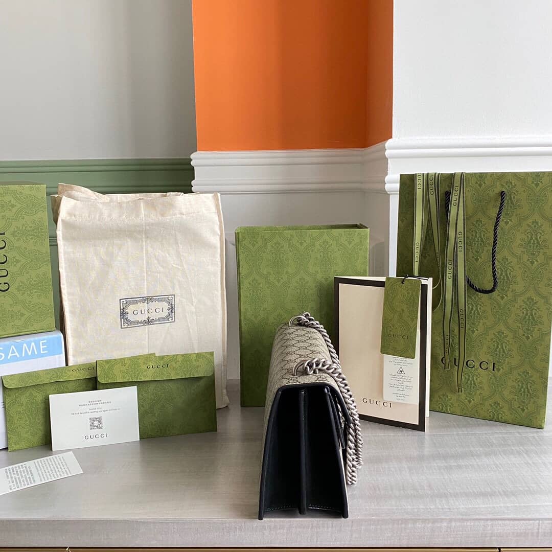 Gvc*1 Dionysus Dupe GG Svp*me Dionysus Chain Replica Shoulder Bag Gray Black 400249