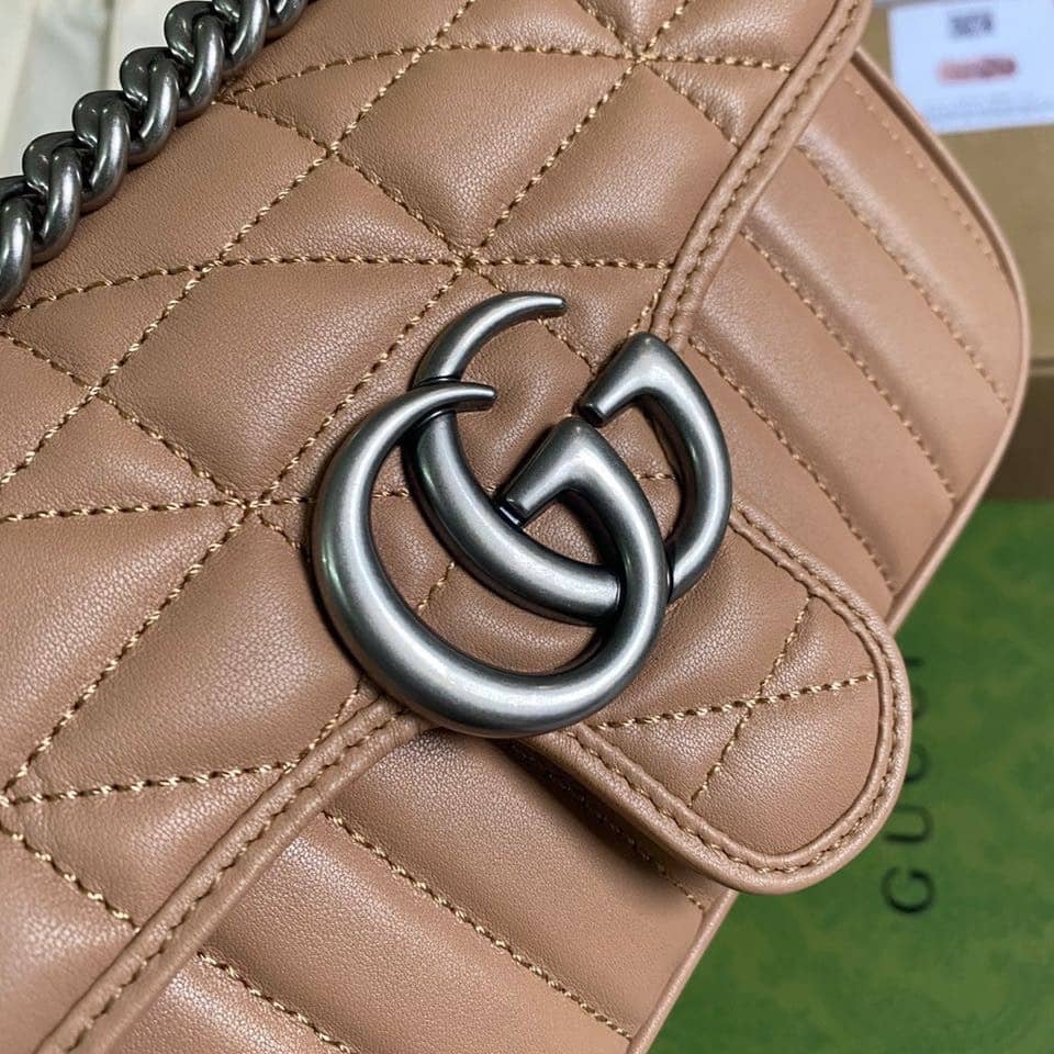 Gvc*1 GG Marmont Mini Matelasse Shoulder Bag Brown Replica 446744