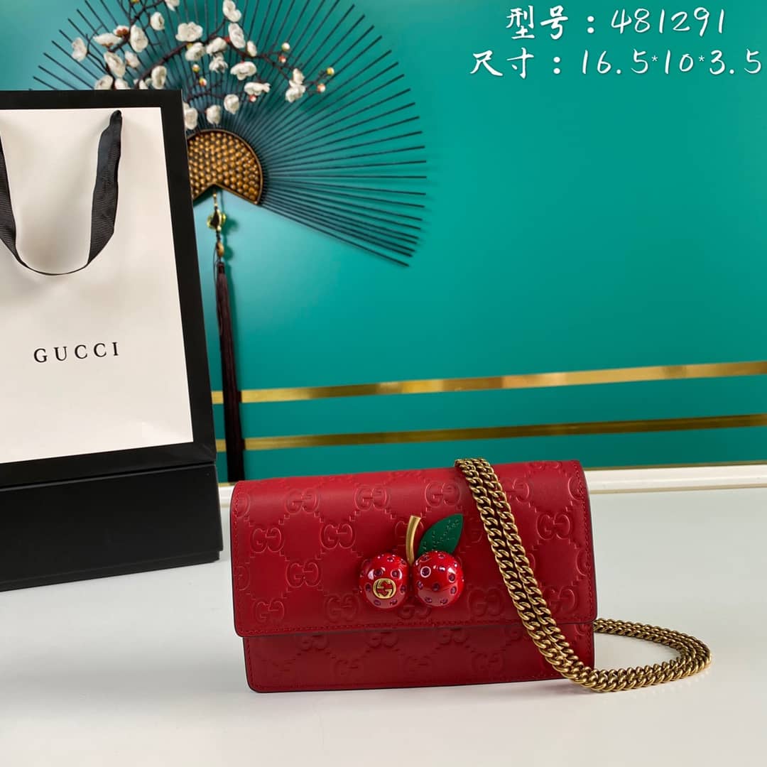 Gvc*1 Svp*me GG Mini Bag With Cherries Replica 481291