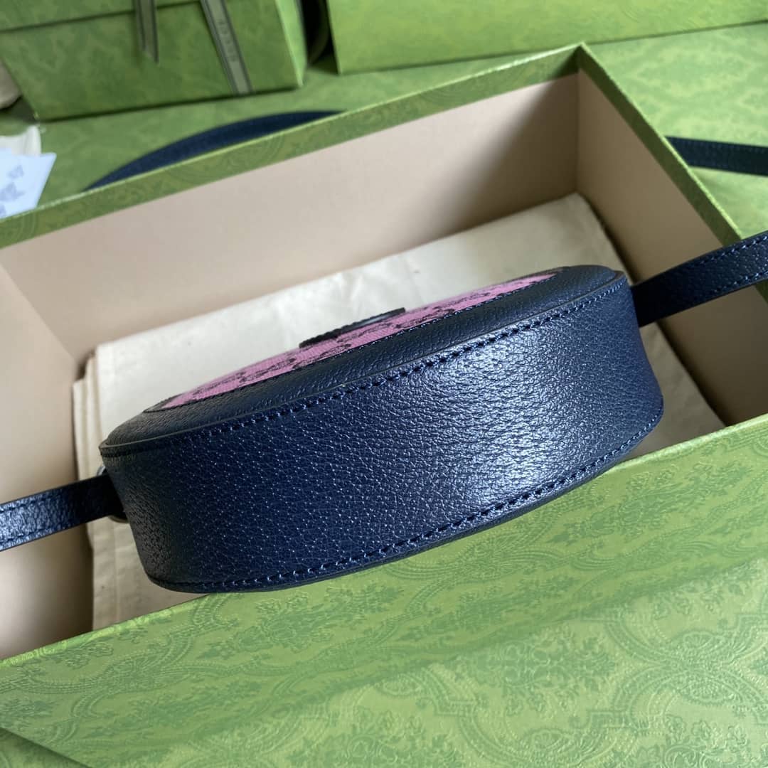 Gvc*1 GG Multicolor Round Shoulder Bag Black Replica 658825