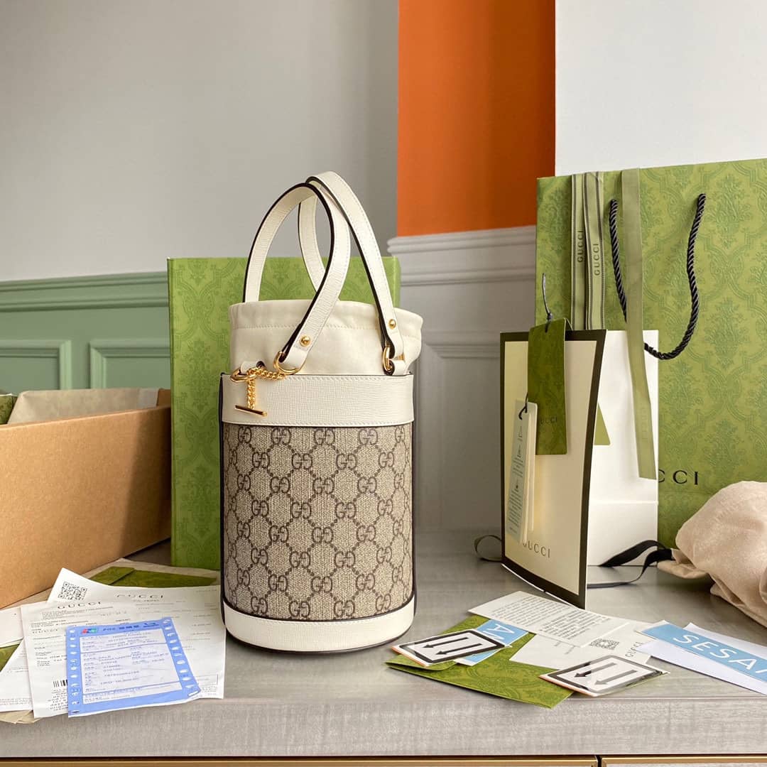 Gvc*1 Horsebit Bag Dupe 1955 Small Bucket Bag Replica White 637115