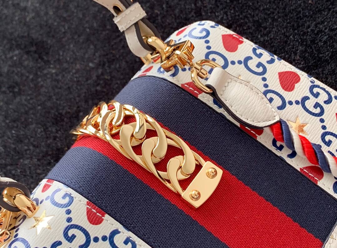 Gvc*1 Sylvie Leather Mini Shoulder Bag Replica White Blue 470270