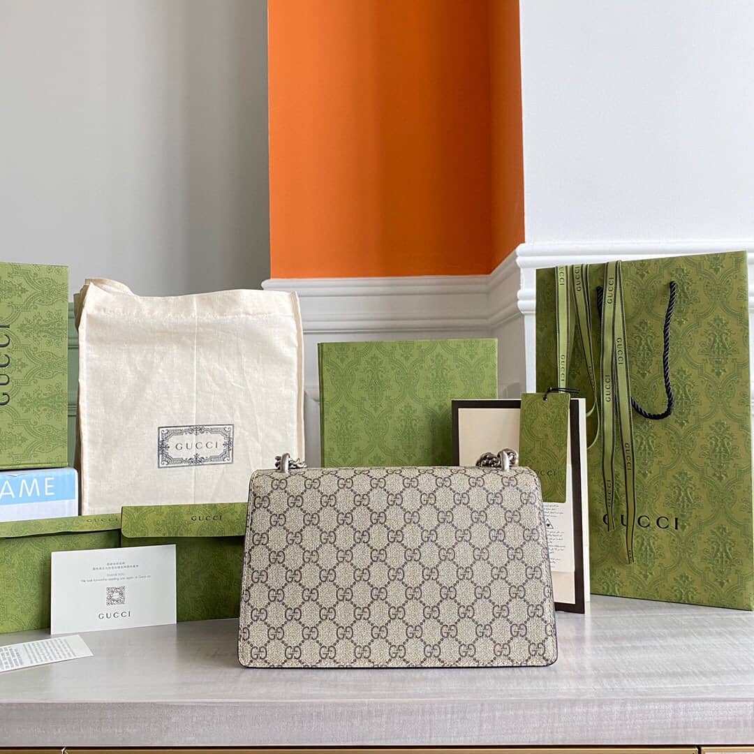 Gvc*1 Dionysus Dupe GG Svp*me Dionysus Chain Replica Shoulder Bag Gray Red 400249