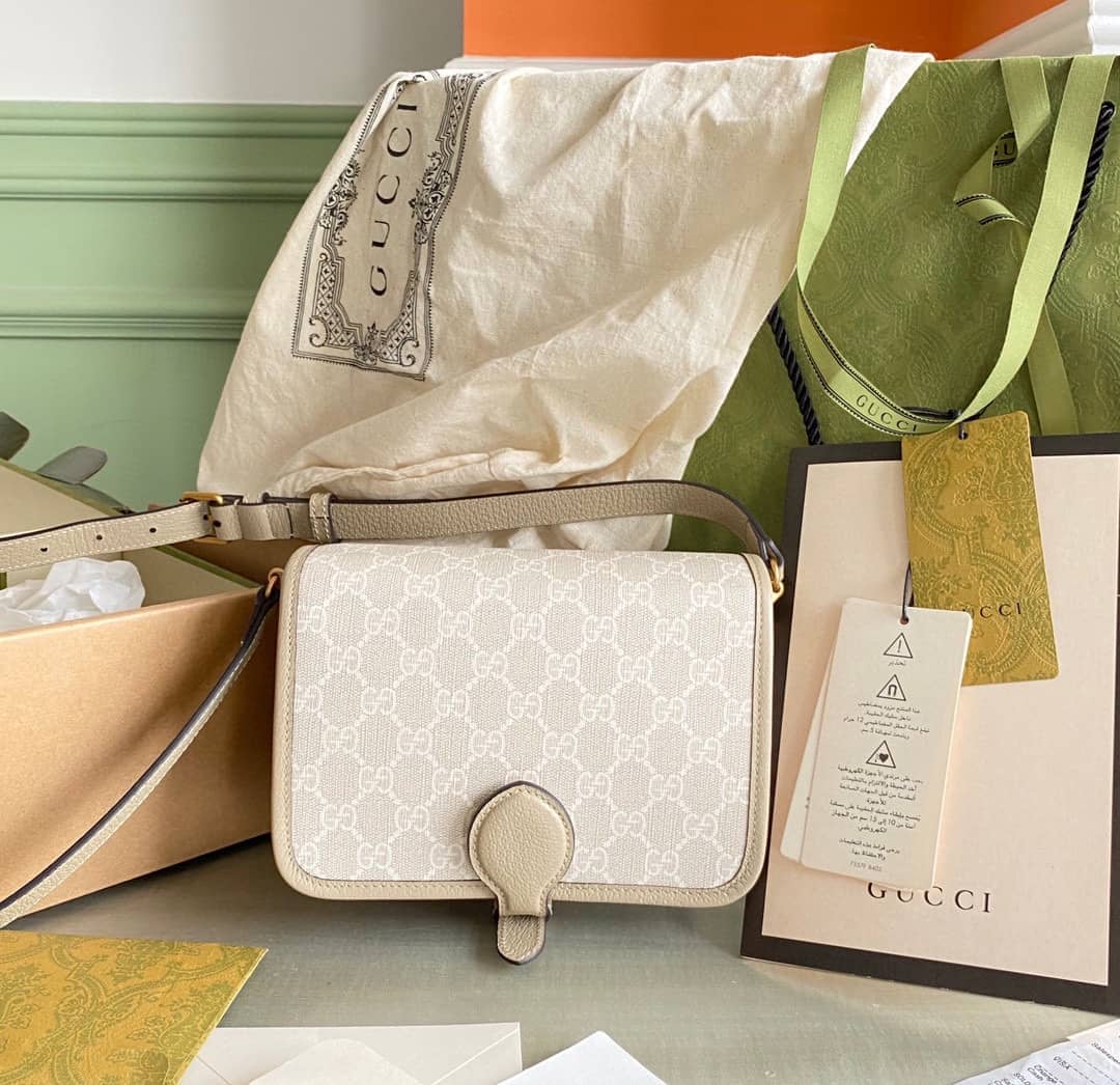 Gvc*1 Mini Shoulder Bag With Interlocking G White 671620 Replica