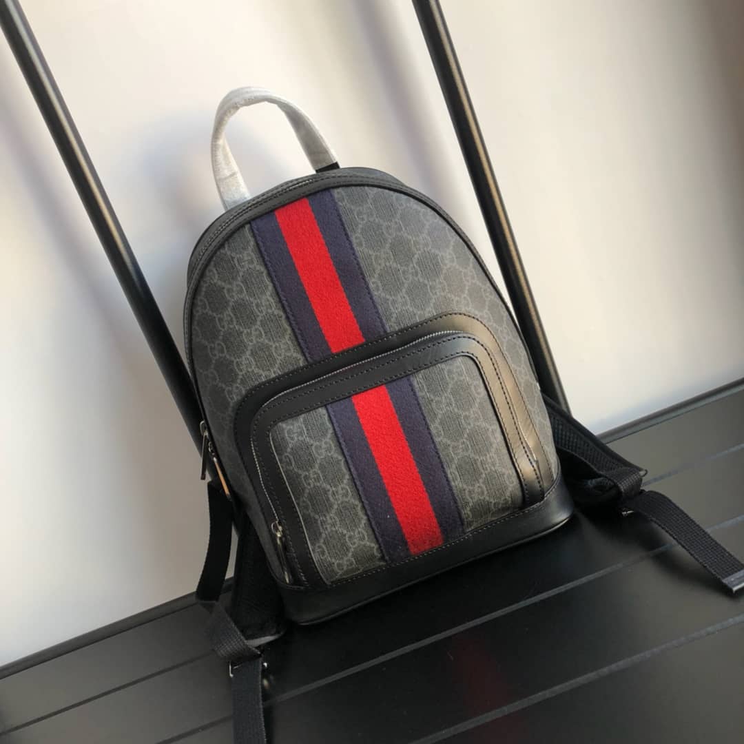 Gvc*1 Ophidia Flora Small GG Svp*me Canvas Replica Backpack Gray 547965