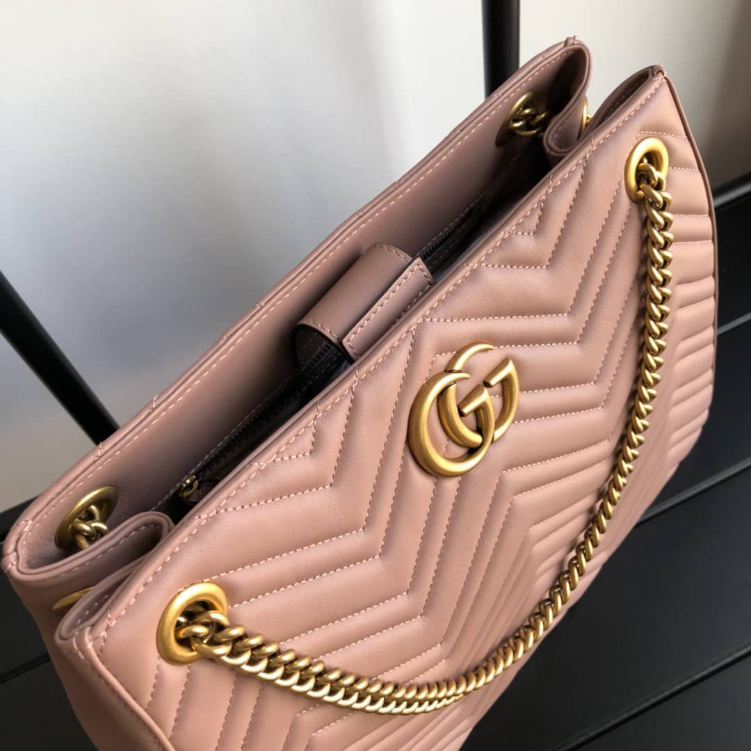Gvc*1 GG Marmont Chain Shoulder Bag Replica Pink 453569