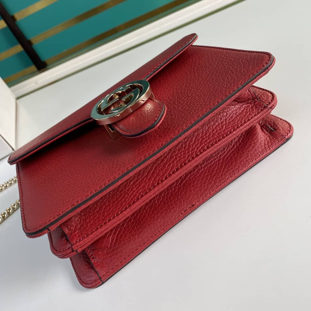 Gvc*1 Interlocking Leather Chain Crossbody Bag Replica 510304