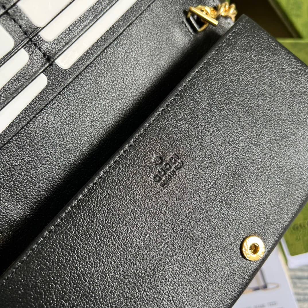 Gvc*1 GG Wallet With Chain Black White 676155 Replica