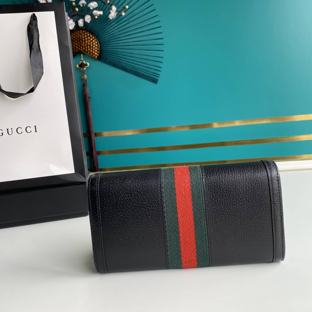 Gvc*1 Continental Long Wallet Black Replica 523153