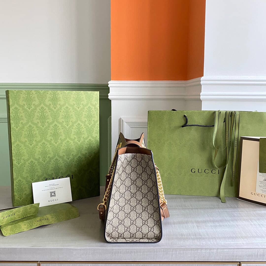 Gvc*1 Padlock Medium GG Svp*me Shoulder Bag Replica Gray Brown 479197