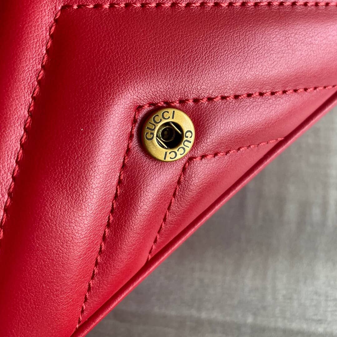 Gvc*1 GG Marmont Matelasse Leather Mini Shoulder Bag Replica Red 476433