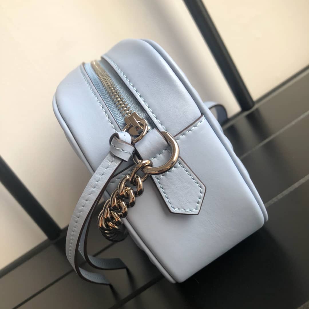 Gvc*1 GG Marmont Small Shoulder Handbag Camera Bag Replica Blue 447632