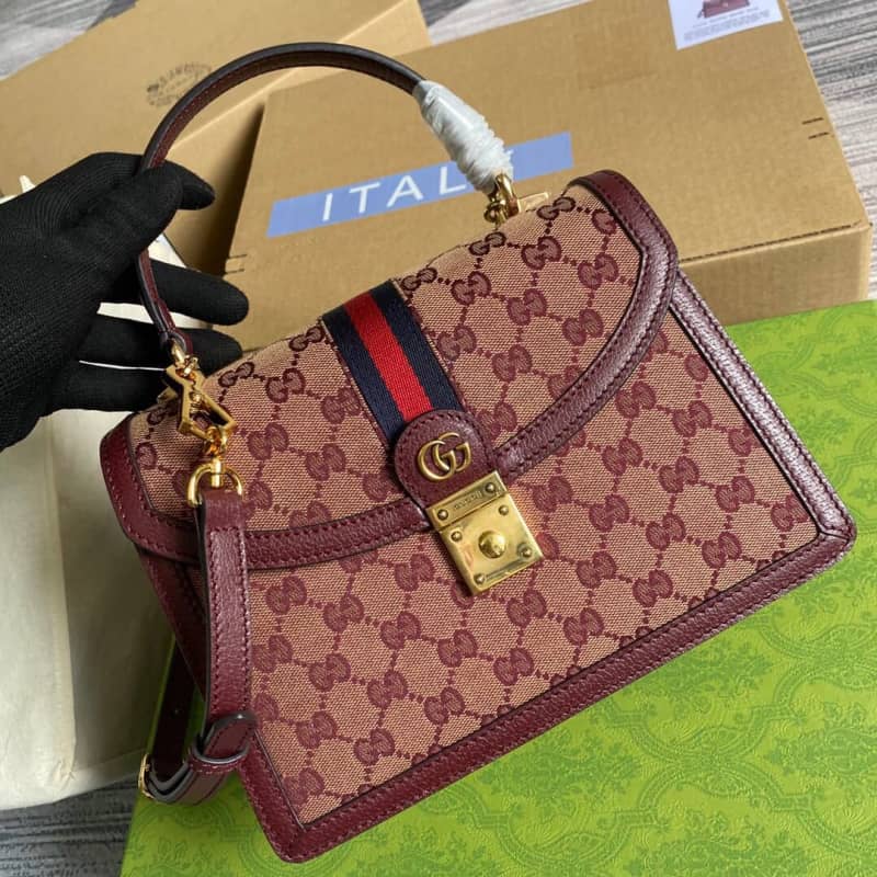 Gvc*1 Ophidia Small Top Handle Bag Replica Red 651055