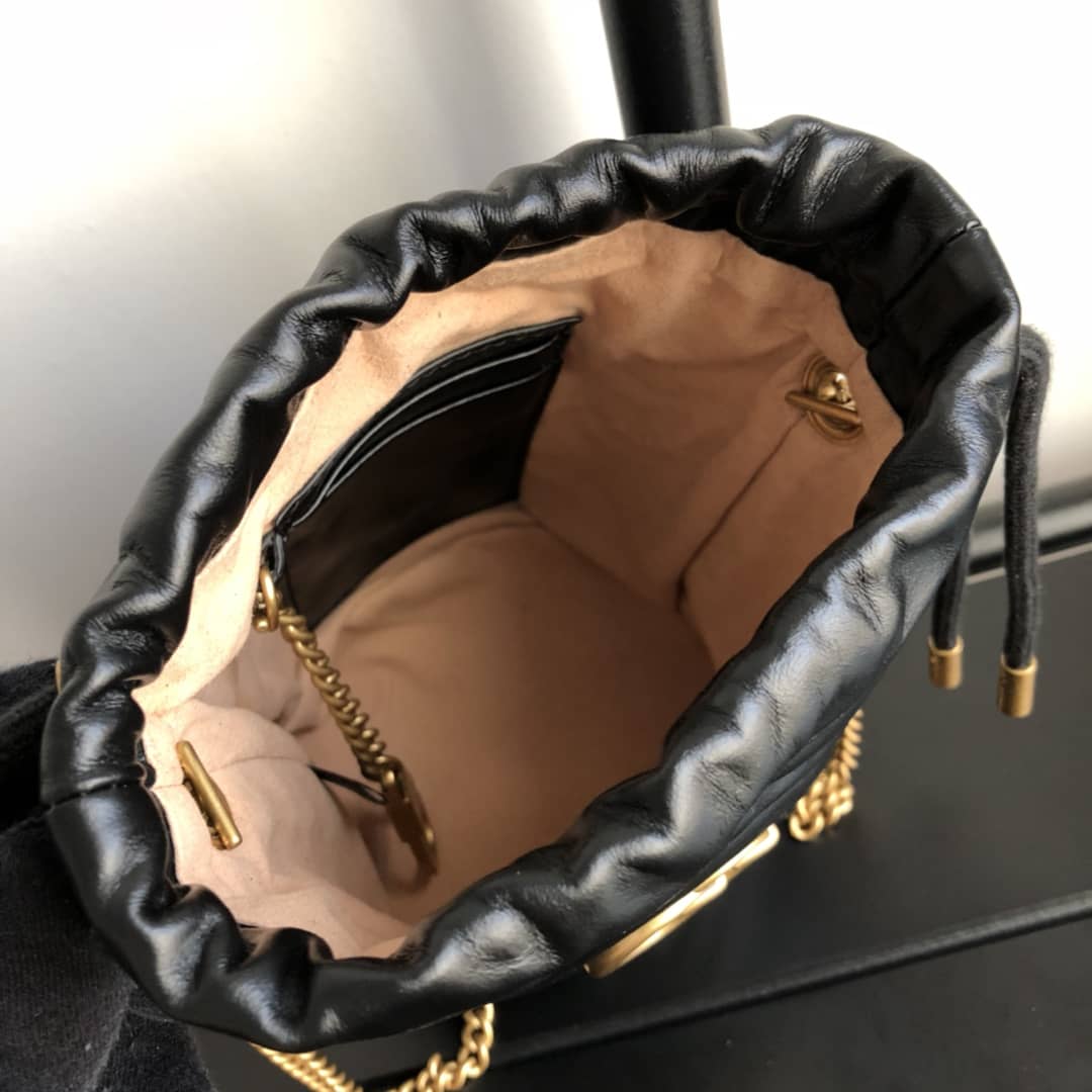 Gvc*1 GG Marmont Mini Bucket Crossbody Bag Replica Black 575163