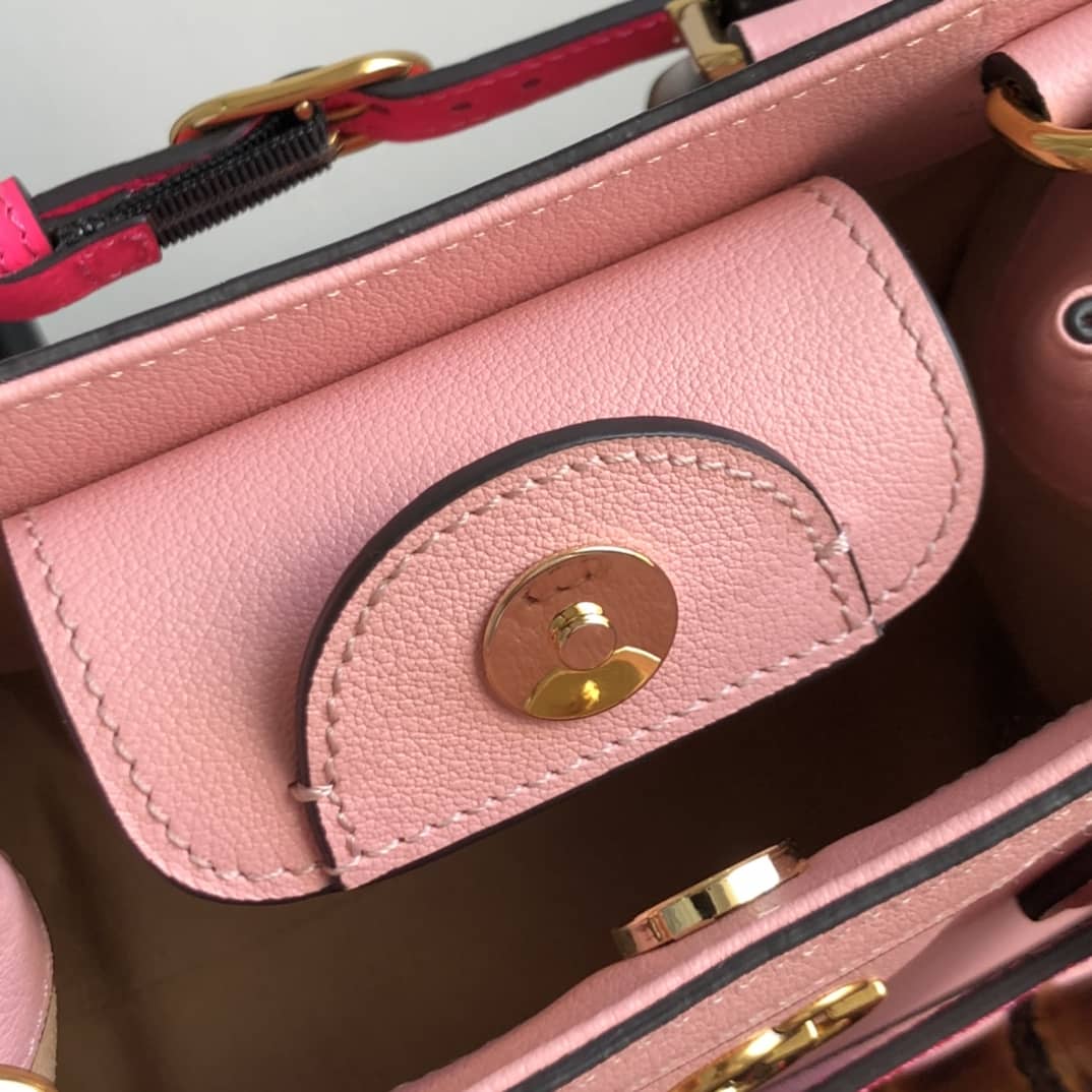 Gvc*1 Diana Mini Bamboo Tote Bag Replica Pink 655661