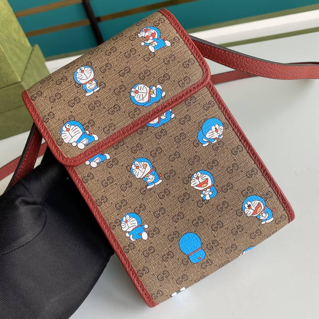 Gvc*1 X Doraemon Mini Canvas Phone Bag Replica 647805