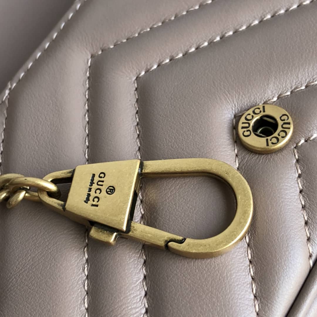 Gvc*1 GG Marmont Matelasse Leather Mini Shoulder Bag Replica Apricot 476433