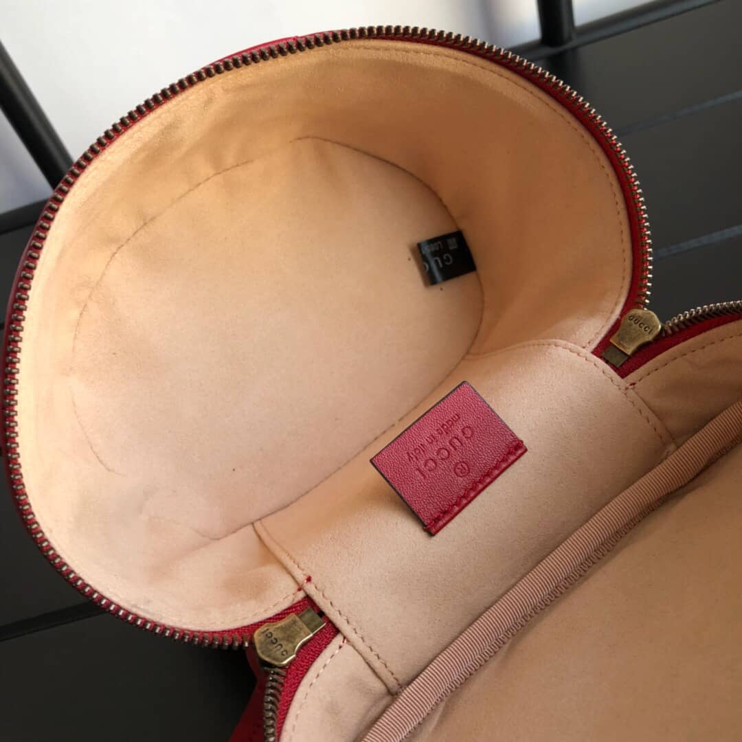 Gvc*1 GG Marmont Matelesse Mini Round Replica Backpack Red 598594