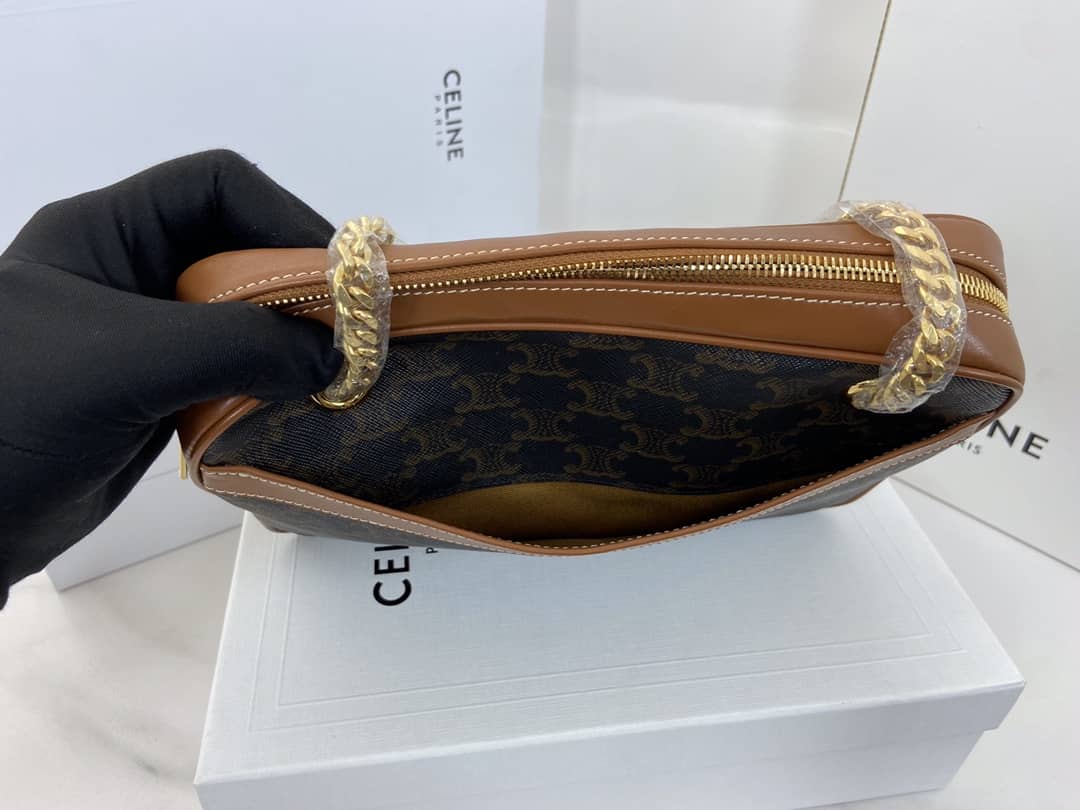 Ce1i*e Bag Dupe Triomphe Canvas Calfskin Small Patapans Bag