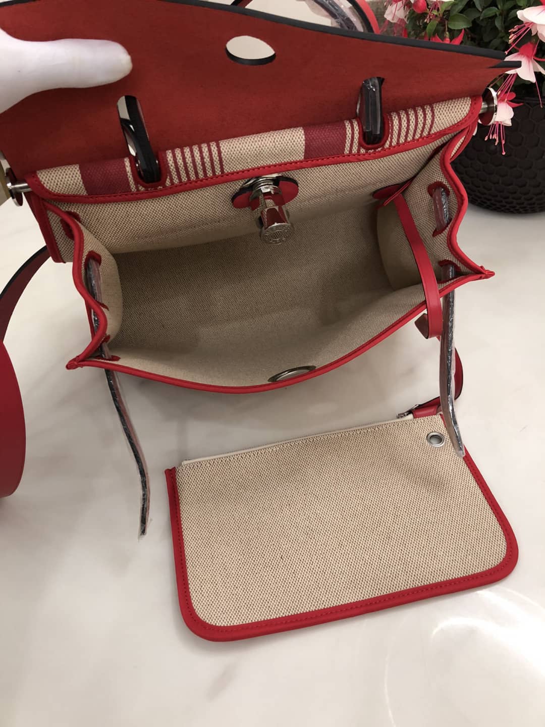 Replica H**me5 Birkin Bag 31 Canvas Leather HerBag