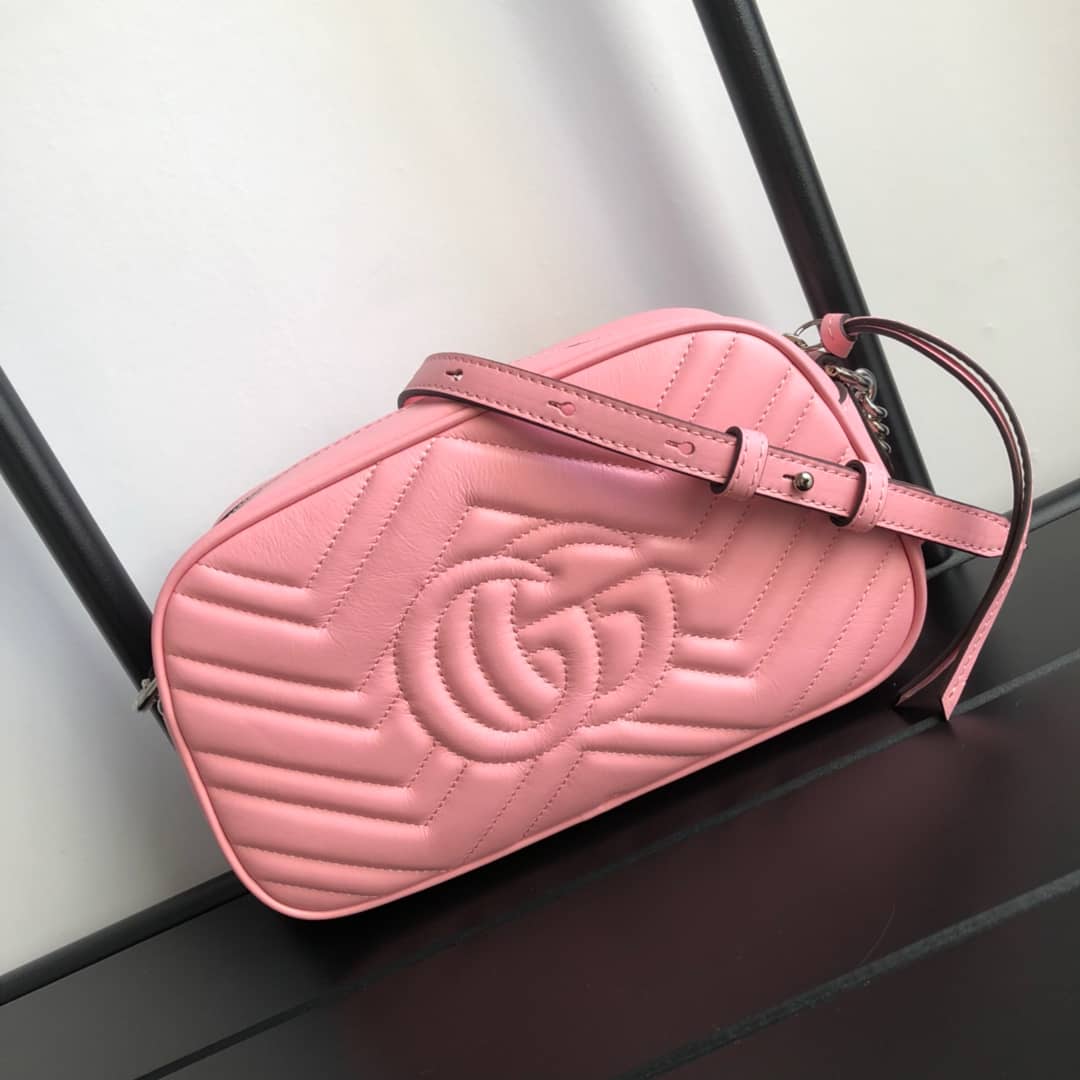 Gvc*1 Handbag Dupes GG Marmont Small Shoulder Handbag Camera Bag Replica Pink 447632
