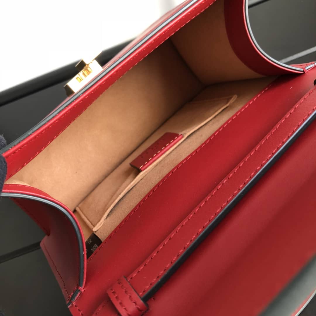 Gvc*1 Sylvie Leather Mini Shoulder Bag Replica White Red 470270