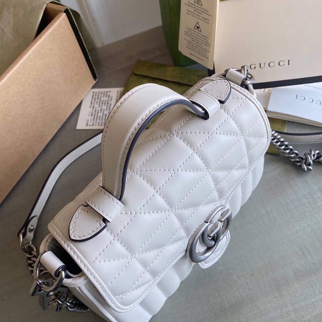 Gvc*1 GG Marmont Canvas Mini Top Handle Crossbody Bag 583571 Replica