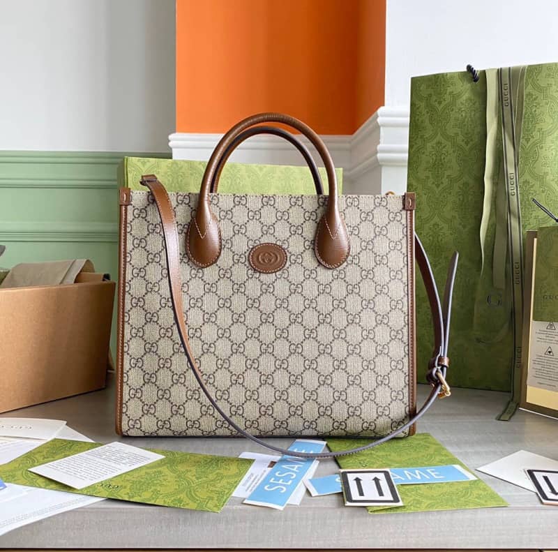 Gvc*1 Canvas GG Svp*me Small Tote Replica Gray 659983