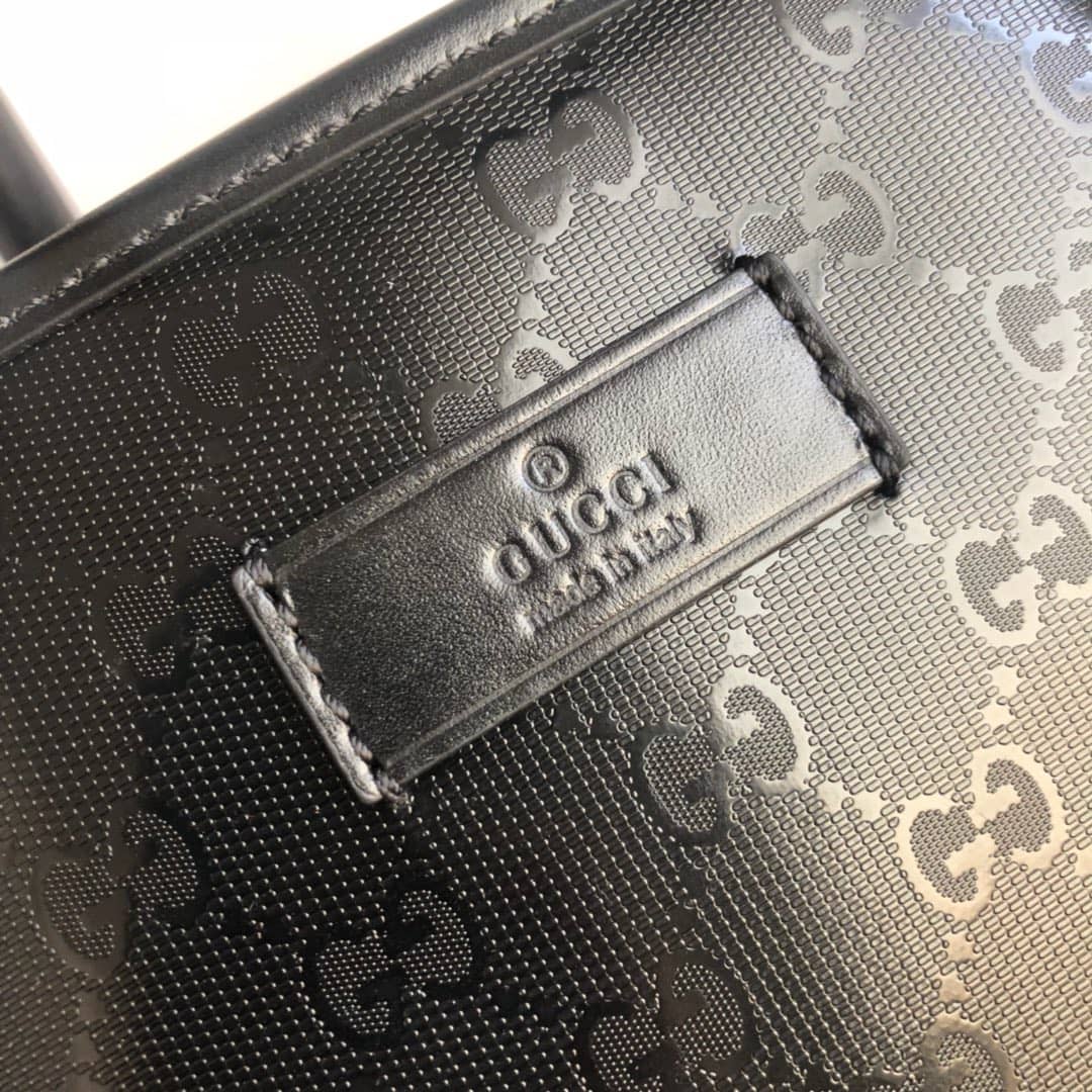 Gvc*1 GG Plus Large Zip Top PVC Replica Tote Black 211137