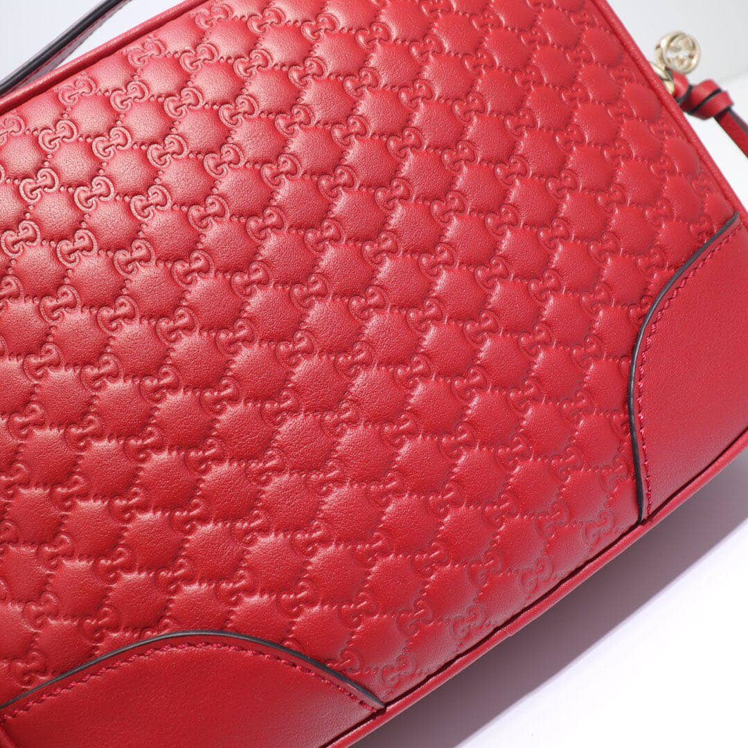 Gvc*1 Bree Gvc*1ssima GG Leather Canvas Camera Bag Replica Red 449413