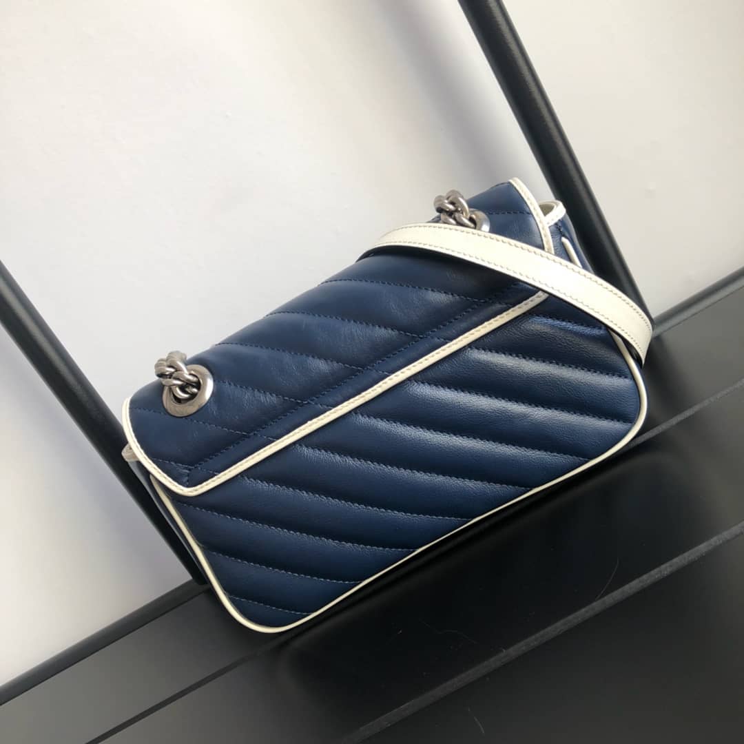 Gvc*1 GG Marmont Mini Matelasse Shoulder Bag Replica Blue 446744