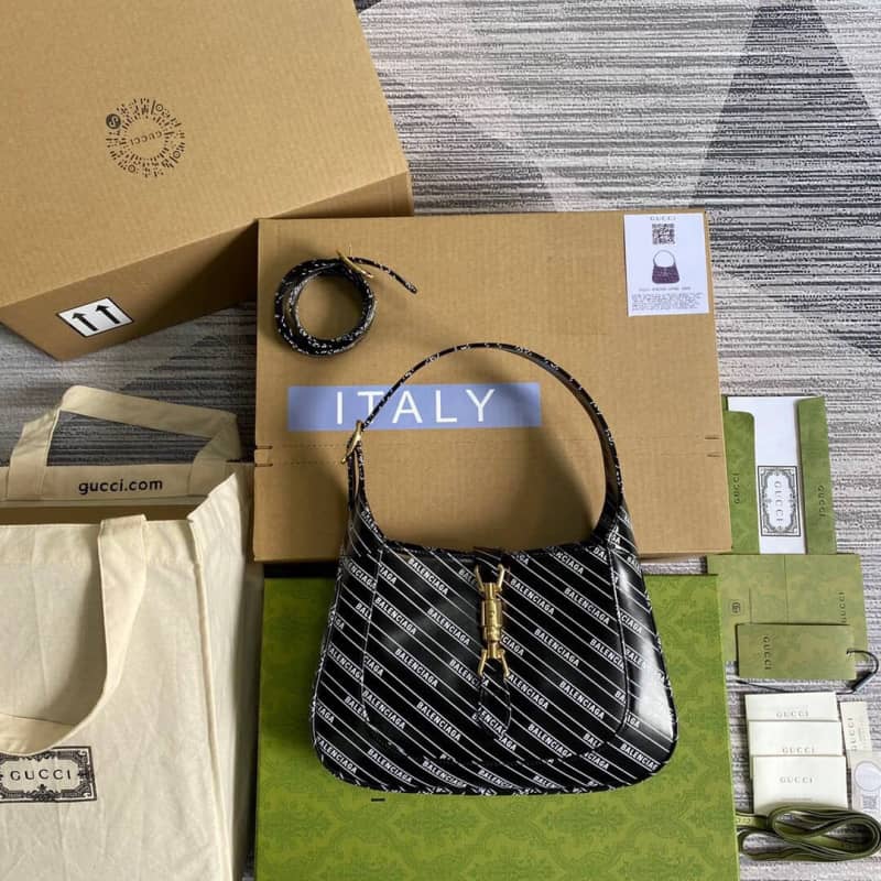 Gvc*1 GG Jackie 1961 Small Hobo Shoulder Bag Replica Black 636709