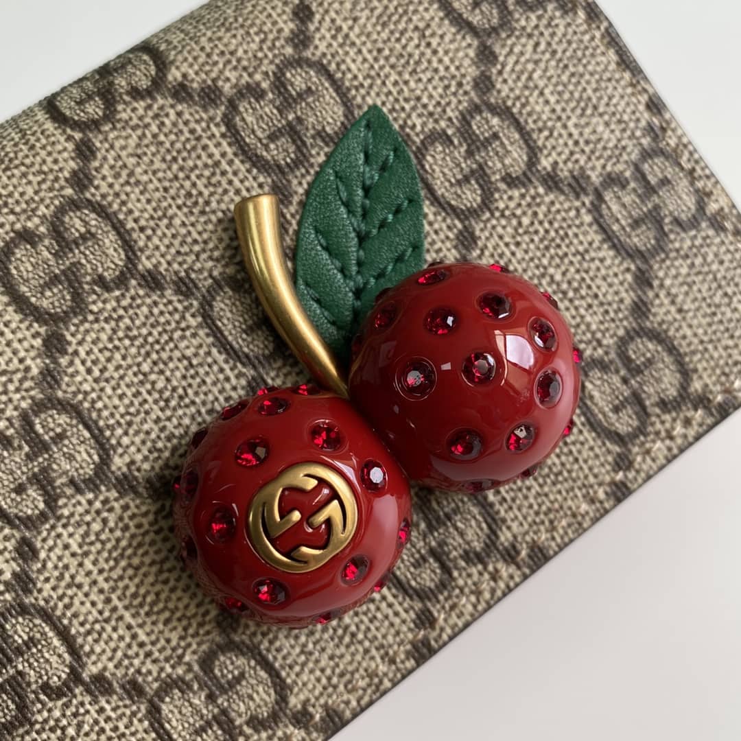 Gvc*1 Svp*me GG Wallet Card Case With Cherries Replica 476050
