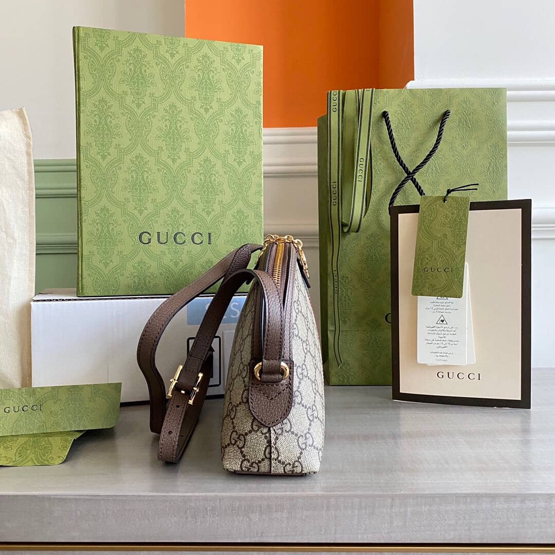 Gvc*1 GG Svp*me Ophidia Small Rounded Top Shoulder Bag Replica Brown 499621