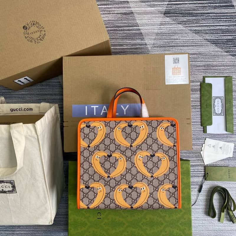 Gvc*1 GG Svp*me Kids Girl Tote Replica Orange 605614