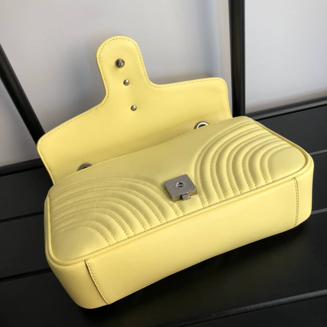Gvc*1 GG Marmont Matelasse Shoulder Bag Replica Yellow 443497