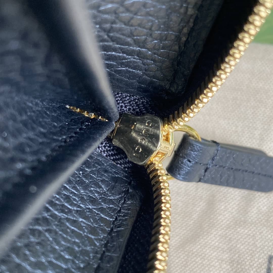 Gvc*1 GG Marmont Leather Zip Long Wallet Replica 456117
