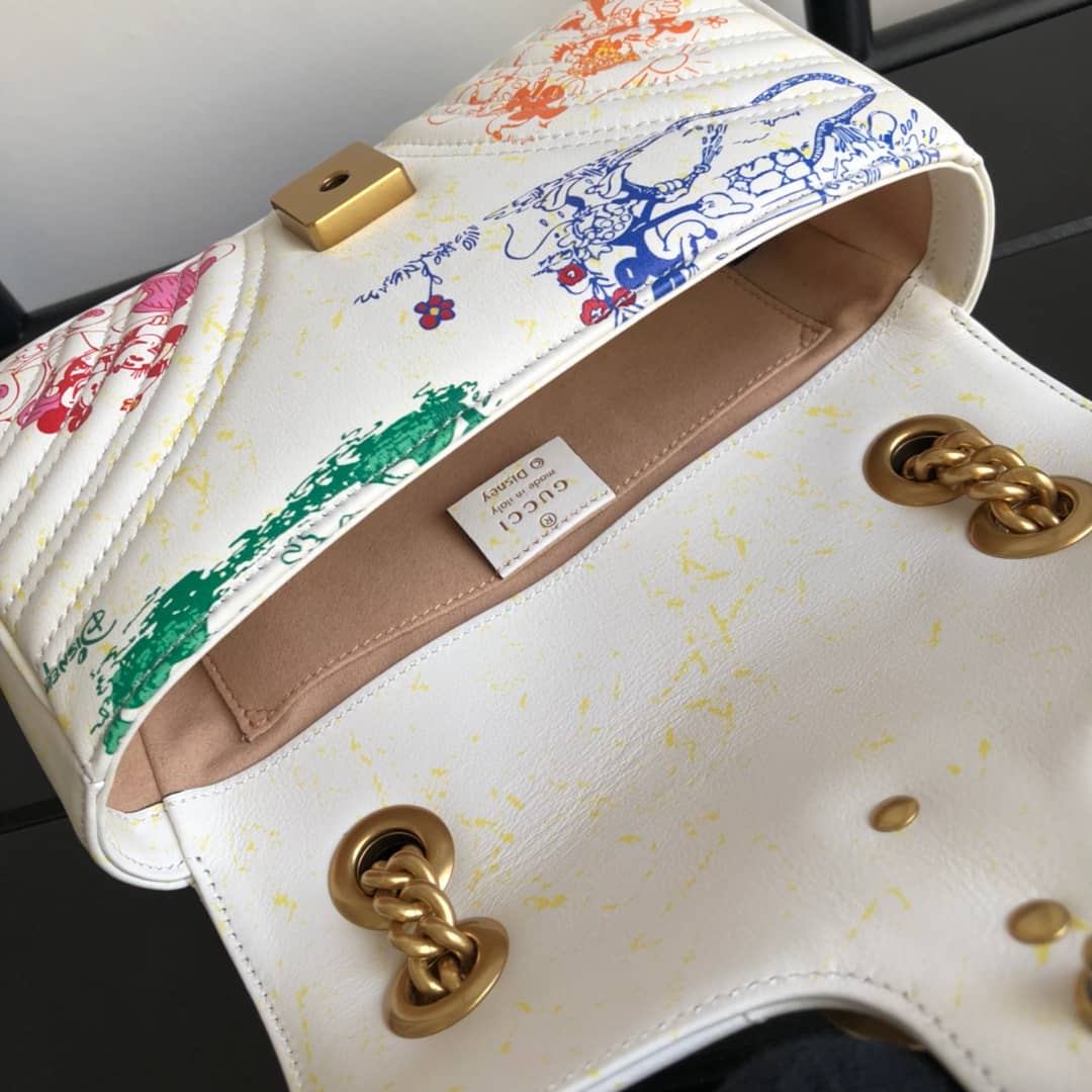 Gvc*1 GG Marmont Mini Matelasse Shoulder Bag Replica White 446744