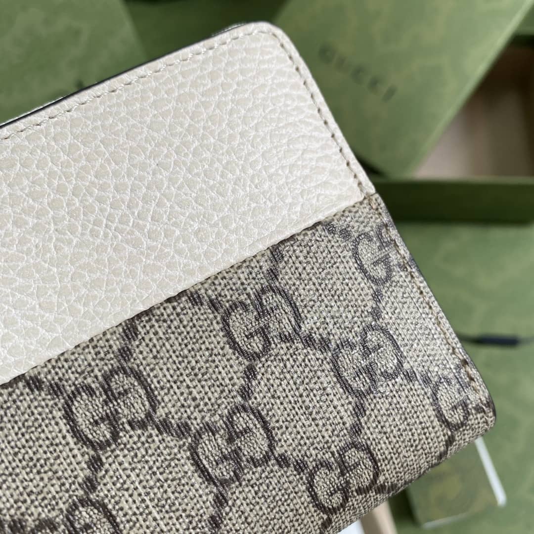 Gvc*1 GG Marmont Leather Zip Long Wallet Replica 456117